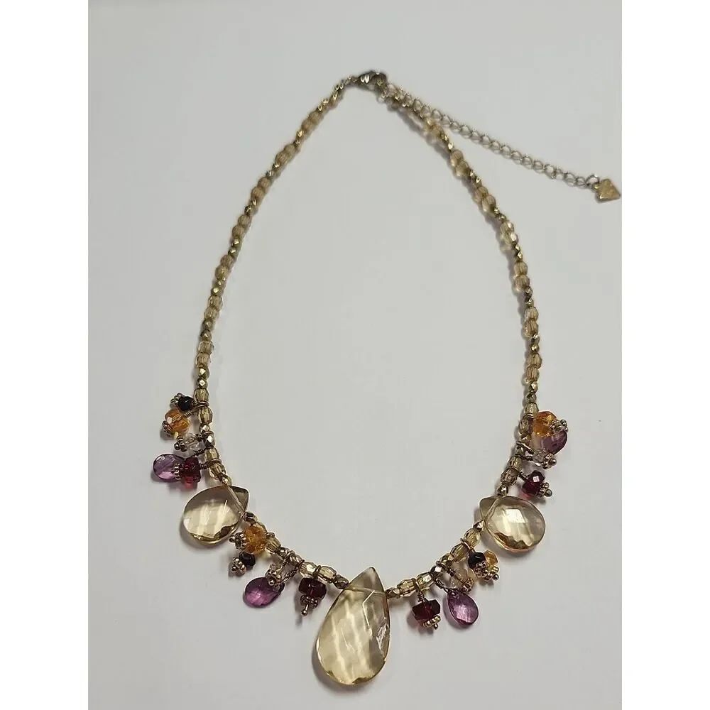 Cookie Lee Gold-Tone Acrylic Teardrop Necklace - Women Jewelry